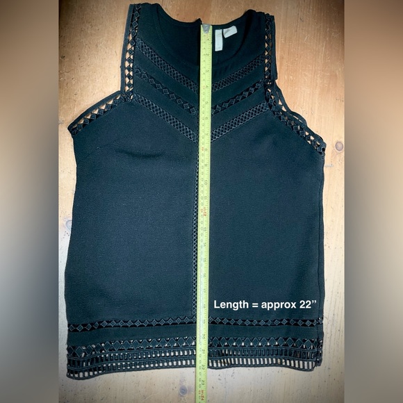 Japna Black Crepe top with Open Latticework - Picture 8 of 11